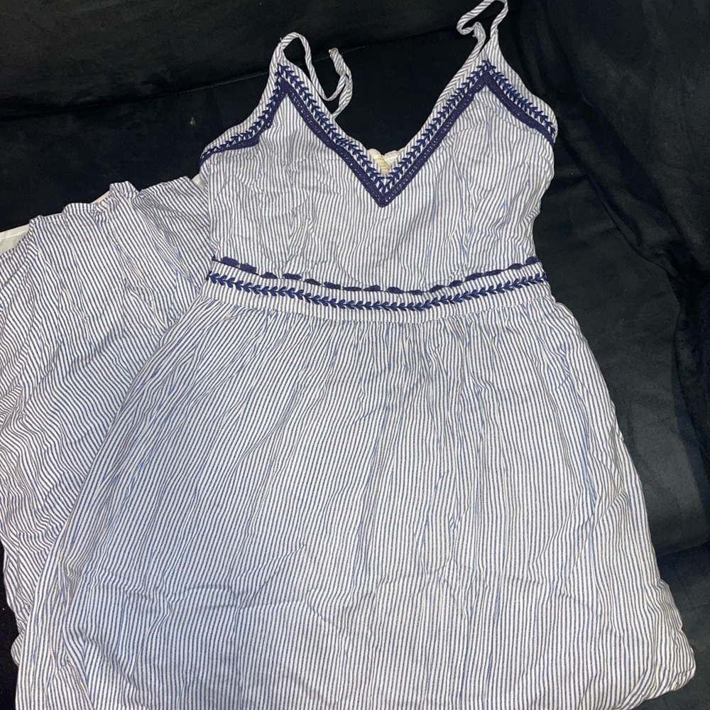 Striped Blue and White Dress